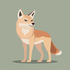 Obraz premium Stylized Vector Fox Illustration on Green Background
