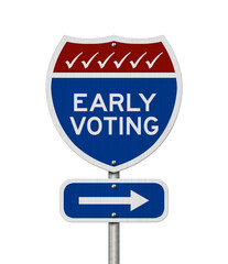  Early Voting message sign isolated on white