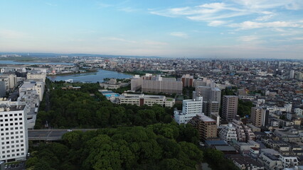 Drone view of Tokyo , Japan