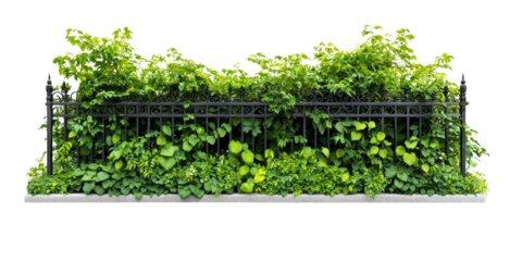 Lush green ivy climbing on a railing, symbolizing nature and growth