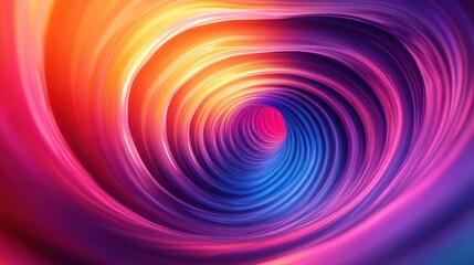 Obraz premium Abstract swirling tunnel with vibrant gradients, top view, representing a flow of energy, futuristic tone, Analogous Color Scheme