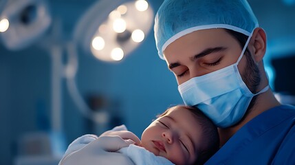 The Precious First Moments of a Newborn s Life Cradled by a Caring Doctor 