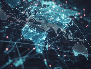 Obraz premium High-Tech Global Connectivity Concept