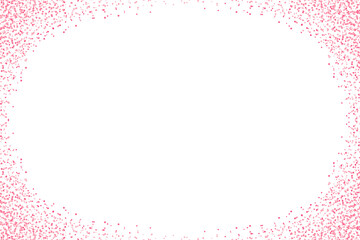 Pink glitter dust particles border frame on transparent background. Shine falling pink color dust lights. abstract luxury pink powder dots border. Vector illustration. PNG