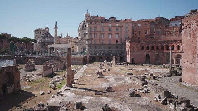 Temple of Apollo Palatinus ruins on Palatine hill, Rome, Italy - may 2 2024
