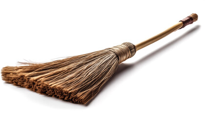 a broom isolated on white background