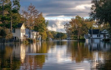 Obraz premium Flood. The city was flooded. There was a heavy rain. 