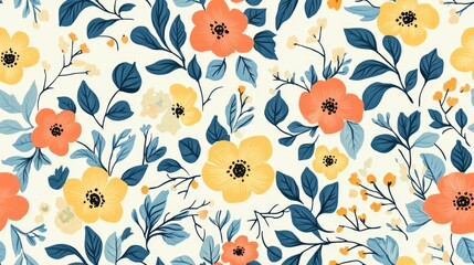 High resolution hand drawn seamless floral pattern ideal for fabrics shawls wallpapers gift packaging and greeting cards Suitable for use as a digital background for social media posts