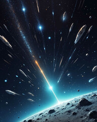 space theme abstract with stars on constellation galaxy