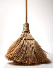 a broom isolated on white background