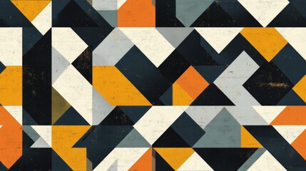 Abstract geometric pattern featuring seamless triangular textures Mosaic design Textile rapport