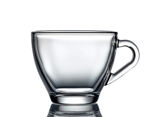 clear glass cup isolated on white background