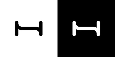 H icon logo background vector line simple minimal business design