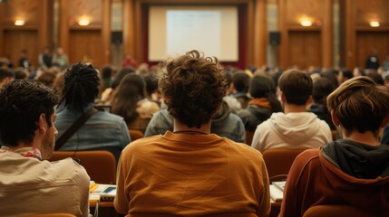 Audience engaged in discussion at a conference event
