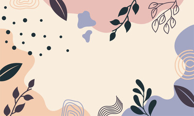 Flat abstract floral leaves background