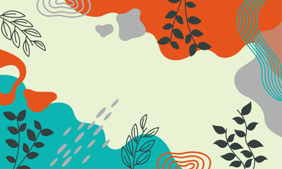 Flat abstract floral leaves background