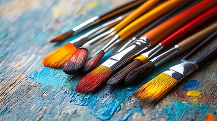 Vibrant Watercolor Paintbrush Ready to Create a Masterpiece 