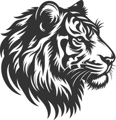 Tiger head silhouette vector design
