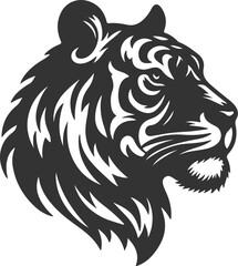Tiger head silhouette vector design