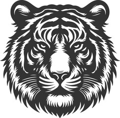 Tiger head silhouette vector design