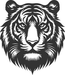 Tiger head silhouette vector design
