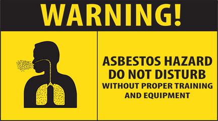 Asbestos hazard industrial safety warning notice vector.eps