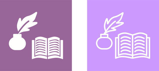 Quill and Book Vector Icon