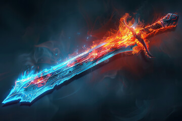 A fantastic weapon royal sword with beautiful handle and blade