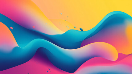 Colorful abstract waves blend together in an artistic digital composition showcasing gradient tones