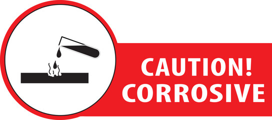 Caution corrosive sign notice vector.eps