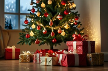 christmas tree with gifts