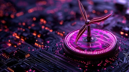 An abstract digital illustration representing corporate responsibility and clean energy