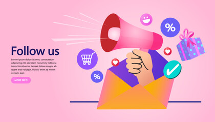 person with megaphone