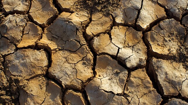 An agricultural field parched and cracked from extreme drought