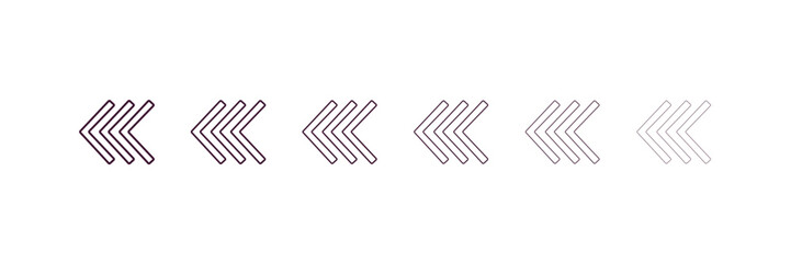chevrons outline icon. Linear vector from army and military concept. 6 different line style chevrons icon included thin, light, regular, medium, bold, black.