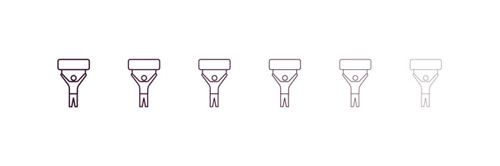 revolt outline icon. Linear vector from army and military concept. 6 different line style revolt icon included thin, light, regular, medium, bold, black.