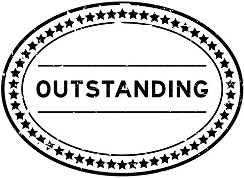 Grunge black outstanding word oval rubber seal stamp on white background