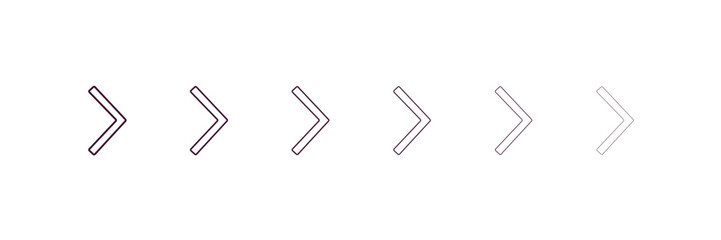 Obraz premium chevron outline icon. Linear vector from army and military concept. 6 different line style chevron icon included thin, light, regular, medium, bold, black.