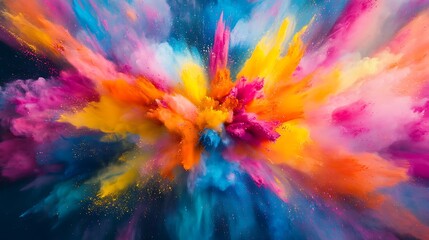 Fototapeta premium Explosive Burst of Colorful Powder Creating a Stunning Abstract Art Experience