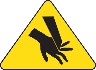 Sharp edges watch your fingers industrial safety sign.eps