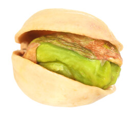 One tasty pistachio nut isolated on white