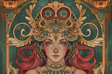 Astrological composition with concept of Virgo zodiac sign symbol