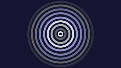 Abstract round spinning vortex style deep data cycle simple smooth line background in dark blue. 