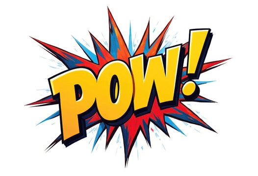 Colorful Comic Book Style Sound Effect Illustration with Dynamic Typography and Action-Themed Visual Elements