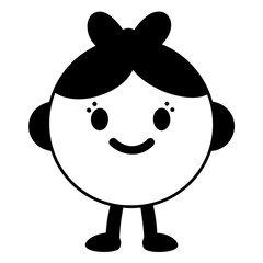 Fototapeta premium cute, round, yellow cartoon character with a simple face and big smile.