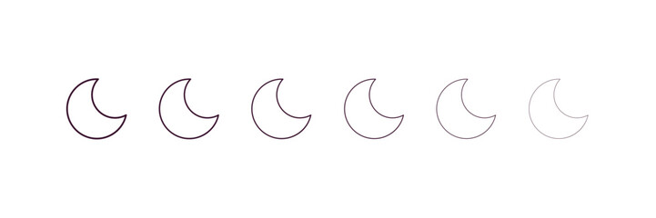 Obraz premium blue moon outline icon. Linear vector from astronomy concept. 6 different line style blue moon icon included thin, light, regular, medium, bold, black.