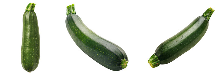 fresh green zucchini on isolated transparent background