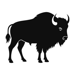Bison silhouette vector isolated on a white background
