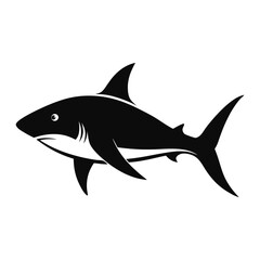 Fototapeta premium Blacktip shark silhouette vector isolated on a white background