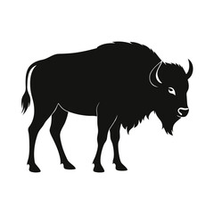 Bison silhouette vector isolated on a white background